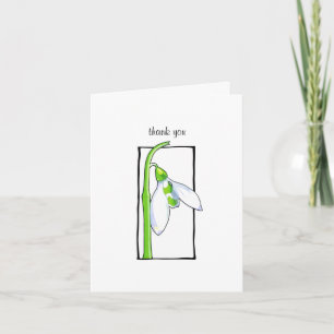 Snowdrop weiß Danke Note Card
