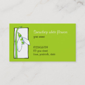 Snowdrop weiß grüne Florist Business Card Visitenkarte