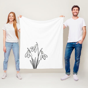 Snowdrops Blume Januar Geburtstag Fleecedecke