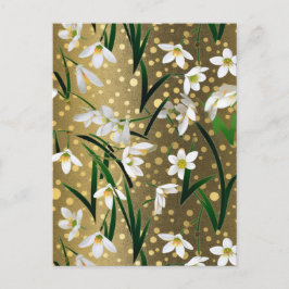 Snowdrops Chiyogami Postkarte