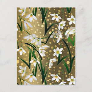 Snowdrops Chiyogami Postkarte