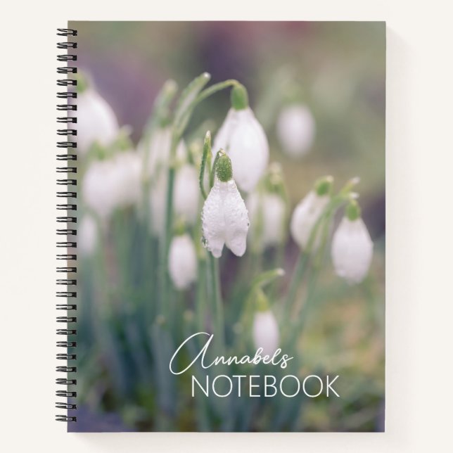 Snowdrops Custom Name  Notizbuch (Vorderseite)