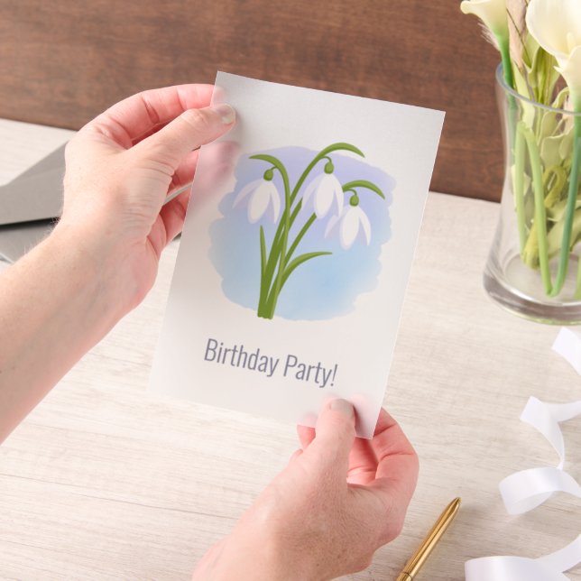 Snowdrops Frühlingsblumen auf Wasserfarbeneinsatz (Handgehalten)