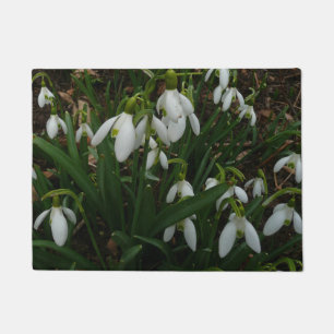 Snowdrops I (Galanthus) Weiße Frühlingsblumen Fußmatte