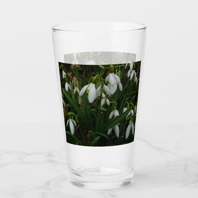 Snowdrops I (Galanthus) Weiße Frühlingsblumen Glas (Vorderseite)