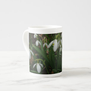 Snowdrops I (Galanthus) Weiße Frühlingsblumen Prozellantasse