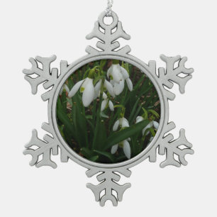 Snowdrops I (Galanthus) Weiße Frühlingsblumen Schneeflocken Zinn-Ornament