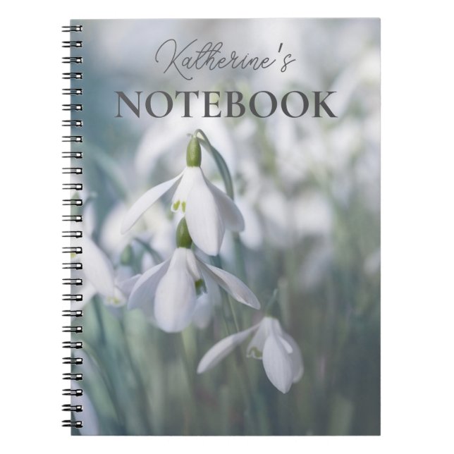 Snowdrops Personalisiertes Notebook Notizblock (Vorderseite)
