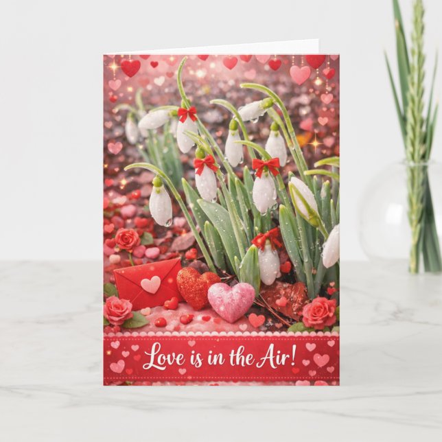 Snowdrops Romantic Valentine's Day Card Karte (Vorderseite)