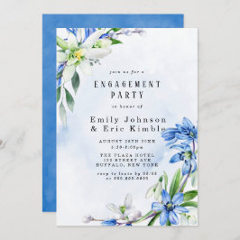 Snowdrops Scilla Spring Floral Engagement Party Einladung