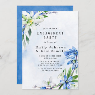 Snowdrops Scilla Spring Floral Engagement Party Einladung