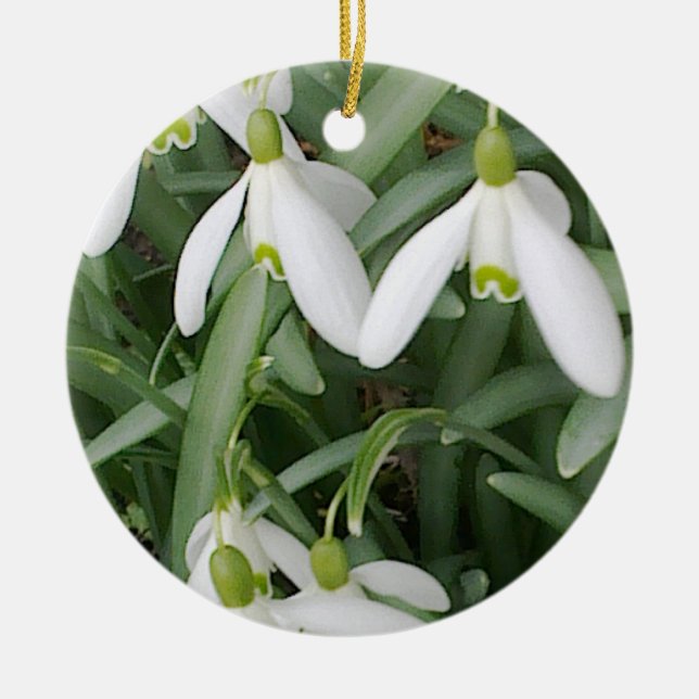 Snowdrops Verzierung Keramik Ornament (Vorne)