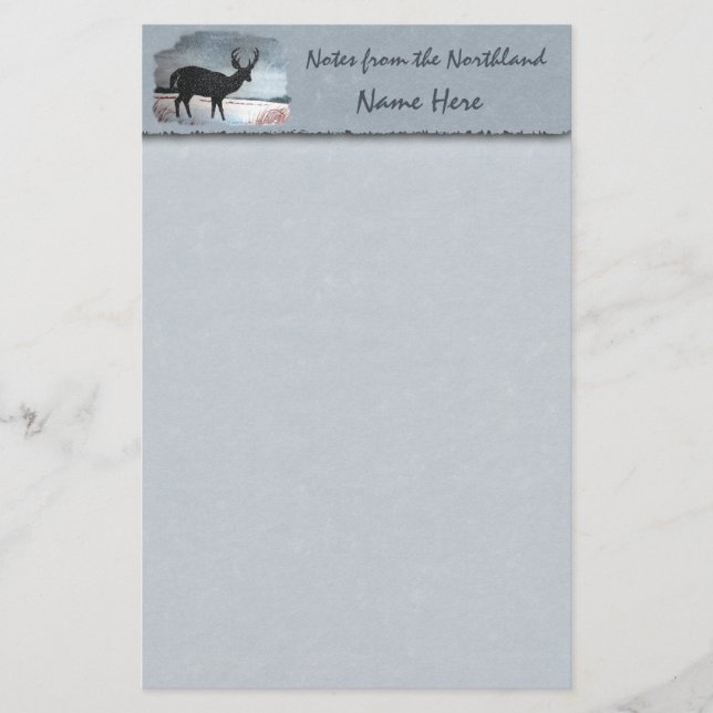 Snowdusted Rotwild-Imitat-Pergament Briefpapier (Vorderseite)