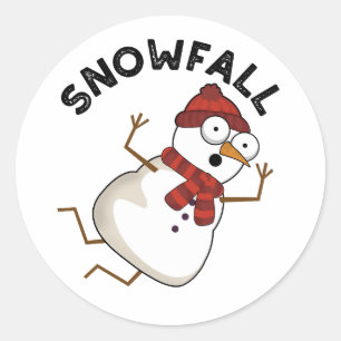 Snowfall Funny Snow Puns Runder Aufkleber