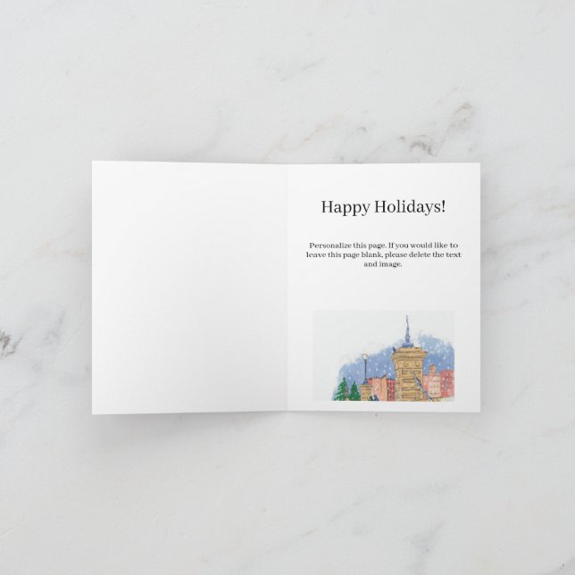 Snowfall Lagoon Holiday Card Karte (Innenseite)