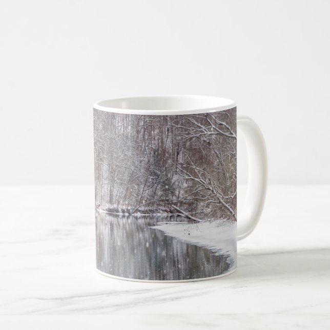 Snowfall über den Finley River Kaffeetasse (VorderseiteRechts)