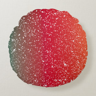 Snowfalls on colourful background vintageabstract, rundes kissen