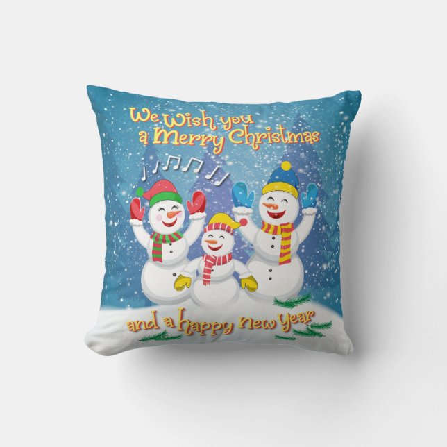SnowFamily - Weihnachten und Neues Jahr Kissen (Vorderseite)