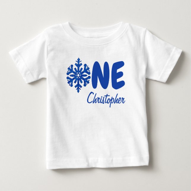 Snowflake 1. Geburtstag Baby T - Shirt (Vorderseite)