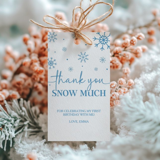 Snowflake 1. Geburtstag Winter Danke Geschenkanhänger (Von Creator hochgeladen)