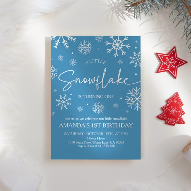 Snowflake 1. Geburtstag Winter Onederland Einladung (Von Creator hochgeladen)