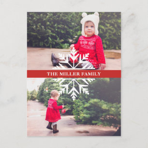 Snowflake 2-Foto-Urlaub Postkarte
