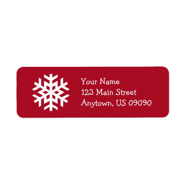 Snowflake Address Label B (Burgandy) (Vorne)