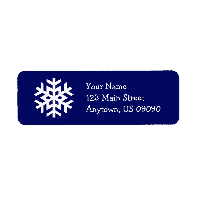 Snowflake Address Label B (Navy Blue) (Vorne)