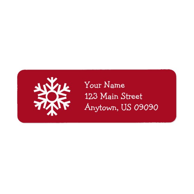 Snowflake Address Label C (Burgandy) (Vorne)