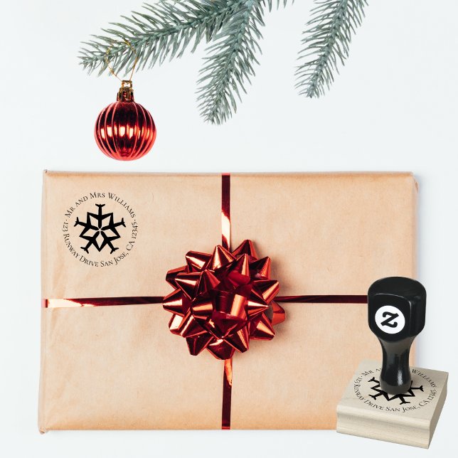 Snowflake Airplane Weihnachten Rücksendeadresse Gummistempel (Von Creator hochgeladen)