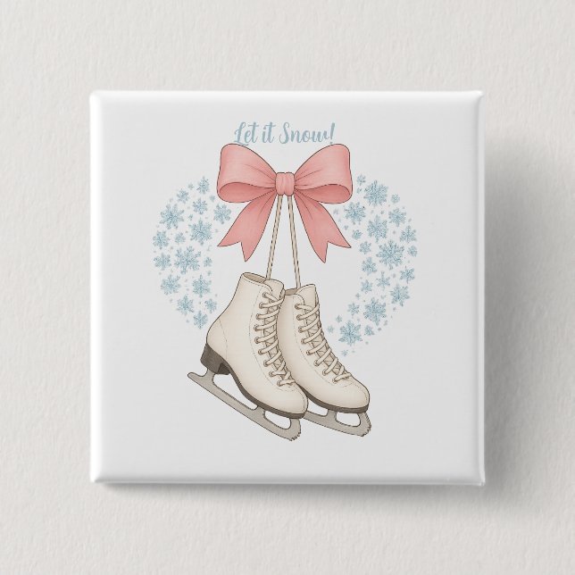 Snowflake and Ice Skates Button (Vorderseite)