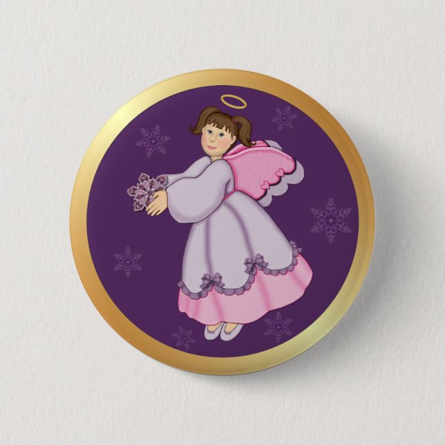 Snowflake Angel Button (Vorderseite)