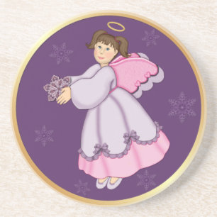 Snowflake Angel Sandstein Untersetzer