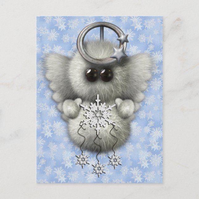Snowflake Angels Feiertagspostkarte (Vorderseite)