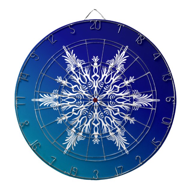 SNOWFLAKE auf blau Dartscheibe (vorne)