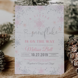 Snowflake Baby Dusche Einladung ein wenig ist auf