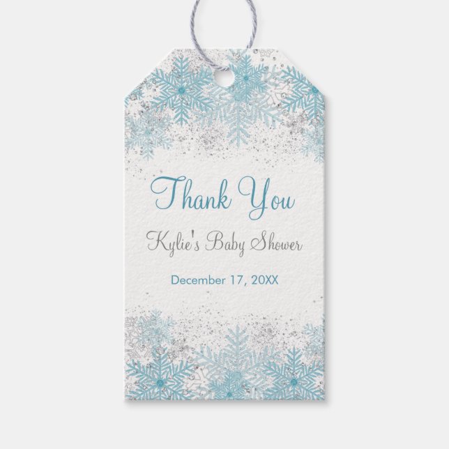 Snowflake Baby Es ist kalt Außendusche Geschenketi Geschenkanhänger (Vorderseite)