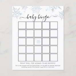 Snowflake Babydusche Bingo Game Card