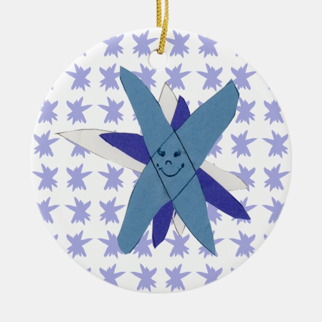 Snowflake Baby's First Christmas Keramikornament (Vorne)