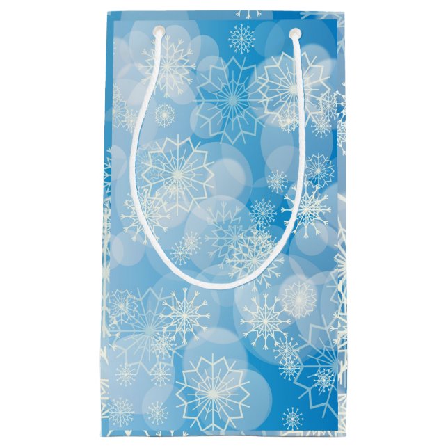 Snowflake background kleine geschenktüte (Vorderseite)
