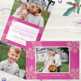 Snowflake Berry Bling Elegante 5 Bilder Collage Dreifach Gefaltete Urlaubskarte