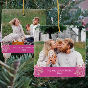 Snowflake Berry Bling Trendy 2 Foto Weihnachten Keramikornament