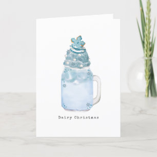 Snowflake Blaue Glas Milchshake Milch Weihnachten