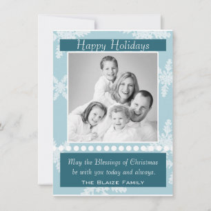 Snowflake Bliss Holiday Card (Foto-Vorlage) Feiertagskarte