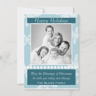Snowflake Bliss Holiday Card (Foto-Vorlage) Feiertagskarte