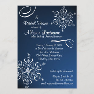 Snowflake Blue Brautparty Einladung