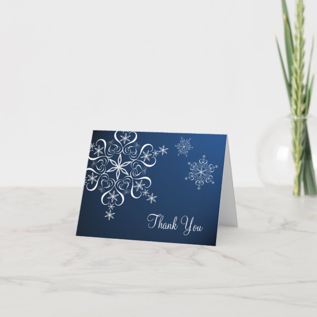 Snowflake Blue Elegance Danke (Vorderseite)