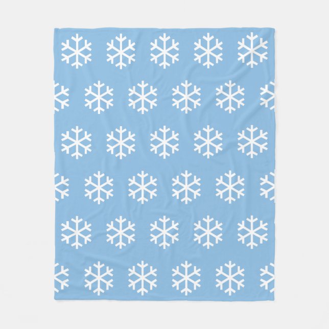 Snowflake Blue Fleece Blanket (Vorderseite)