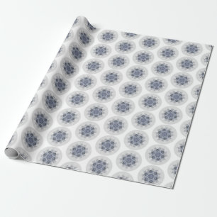 Snowflake Blue Gray Boho Chic Geschenkpapier