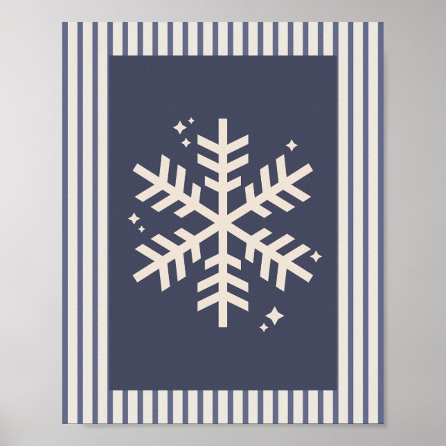 Snowflake Blue Striping Poster (Vorne)